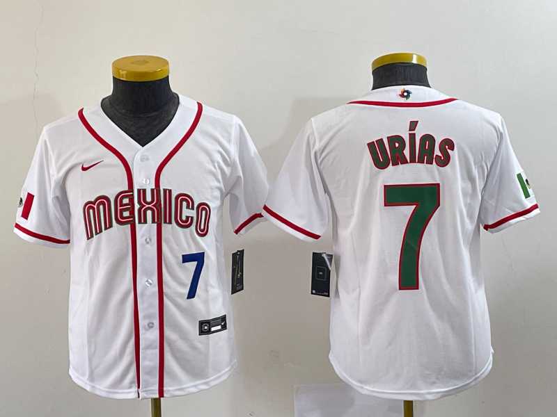 Youth Mexico Baseball #7 Julio Urias Number 2023 Red World Baseball Classic Stitched Jersey 6,We sell and wholesale Youth Mexico Baseball #7 Julio Urias Number 2023 Red World Baseball Classic Stitched Jersey 6 on line form chian!
